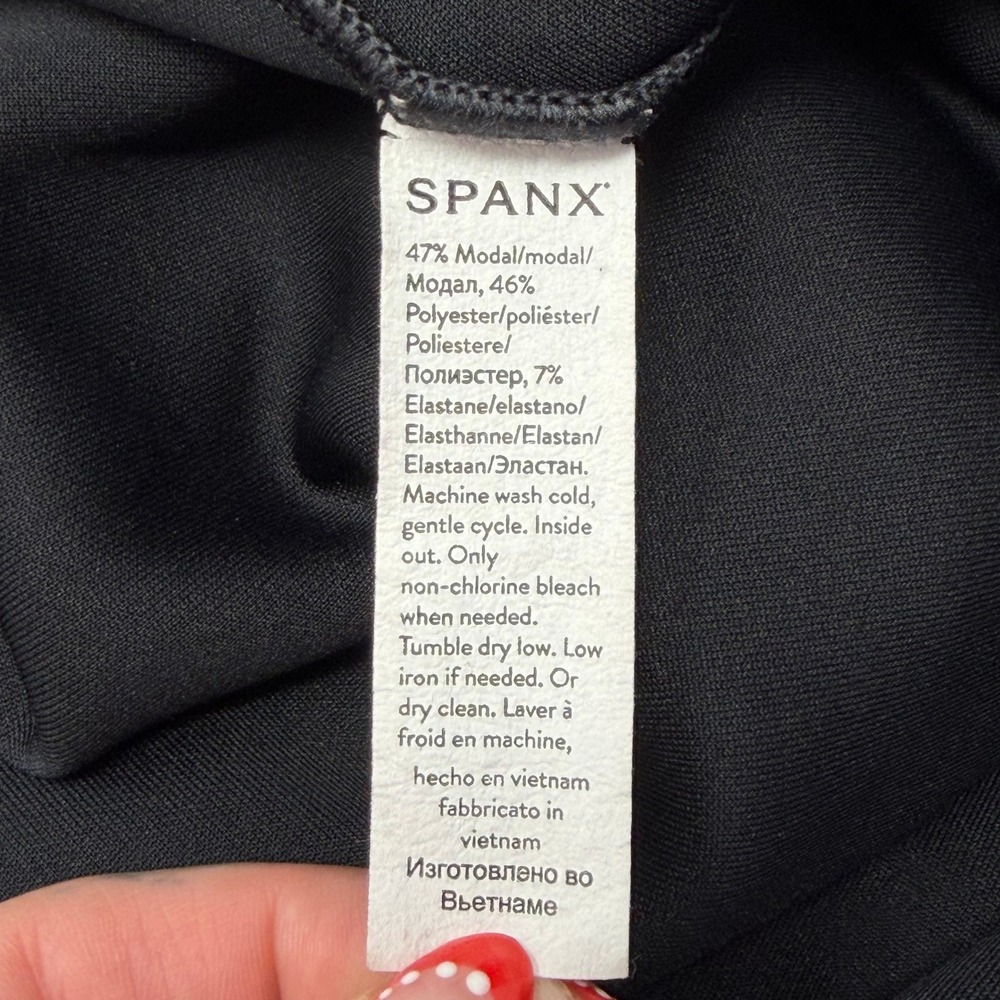Spanx AirEssentials Mock Neck Full Zip Jumpsuit Black Size XL Petite Wide Leg - Picture 9 of 10
